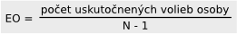 počet uskutočnených volieb osoby / N - 1