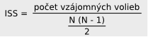 počet vzájomných volieb / (N * (N-1)) / 2