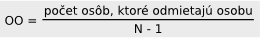 počet osôb, ktoré odmietajú osobu  / N - 1